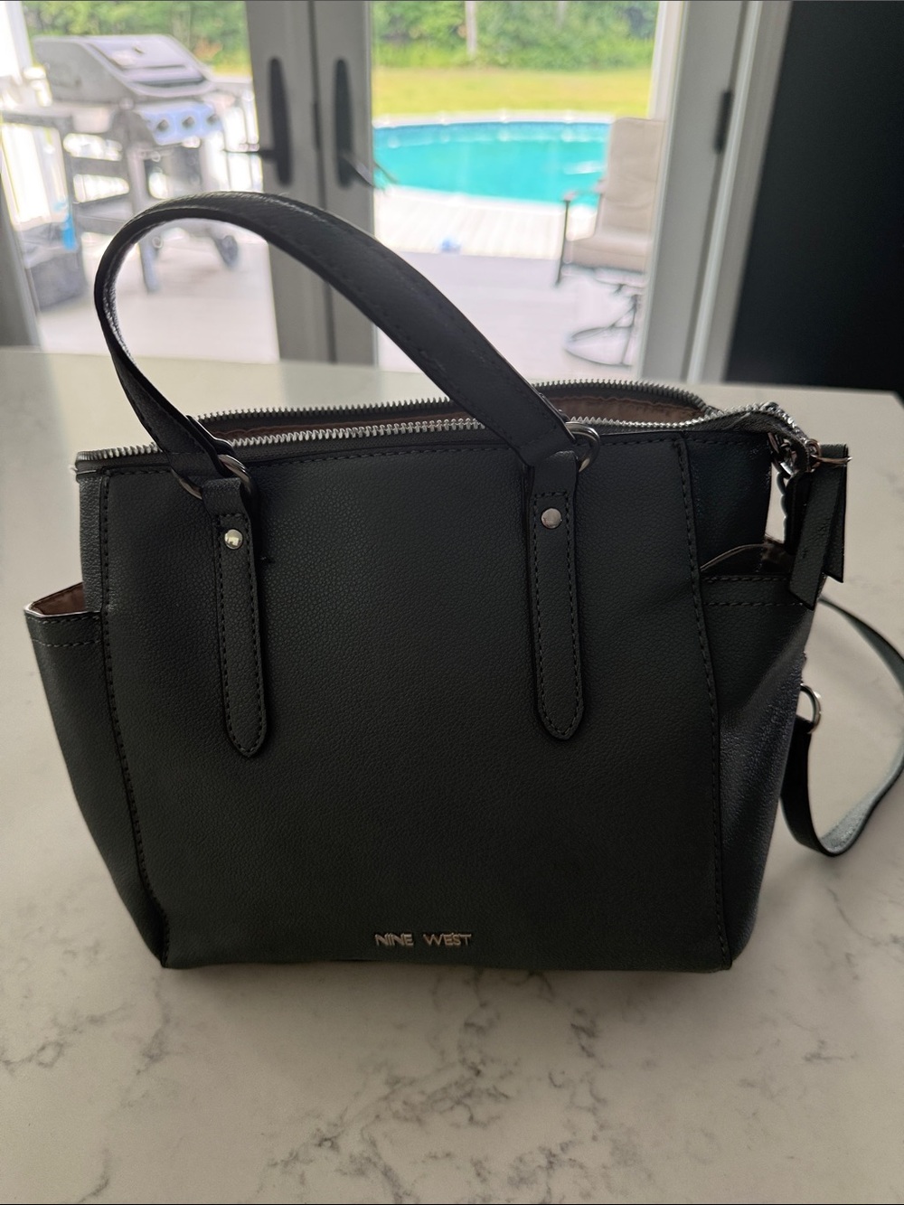 Nine West Black Mini Satchel with Top Handles